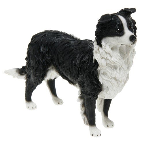 thumbnail interactive-video image 1 of LEONARDO Walkies Sitting Border Collie Figurine – Resin Sheepdog Ornament, Black & White 1 of 6